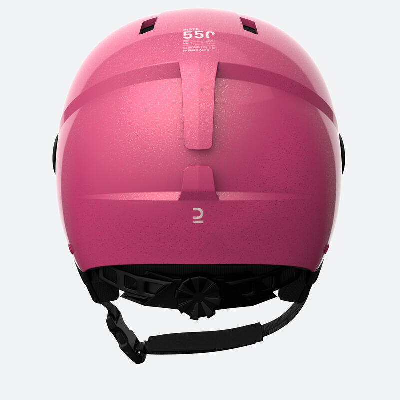 Skihelm mit Visier Kinder- H-KID 550 rosa Pailetten 