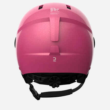 H-KID 550 CHILDREN'S SKI HELMET WITH VISOR GLITTER PINK