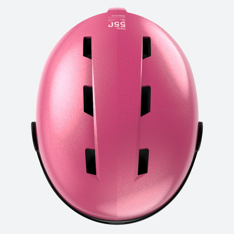 Skihelm mit Visier Kinder- H-KID 550 rosa Pailetten 