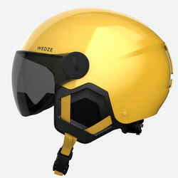 H-KID 550 CHILDREN'S SKI HELMET WITH VISOR YELLOW STRIPES