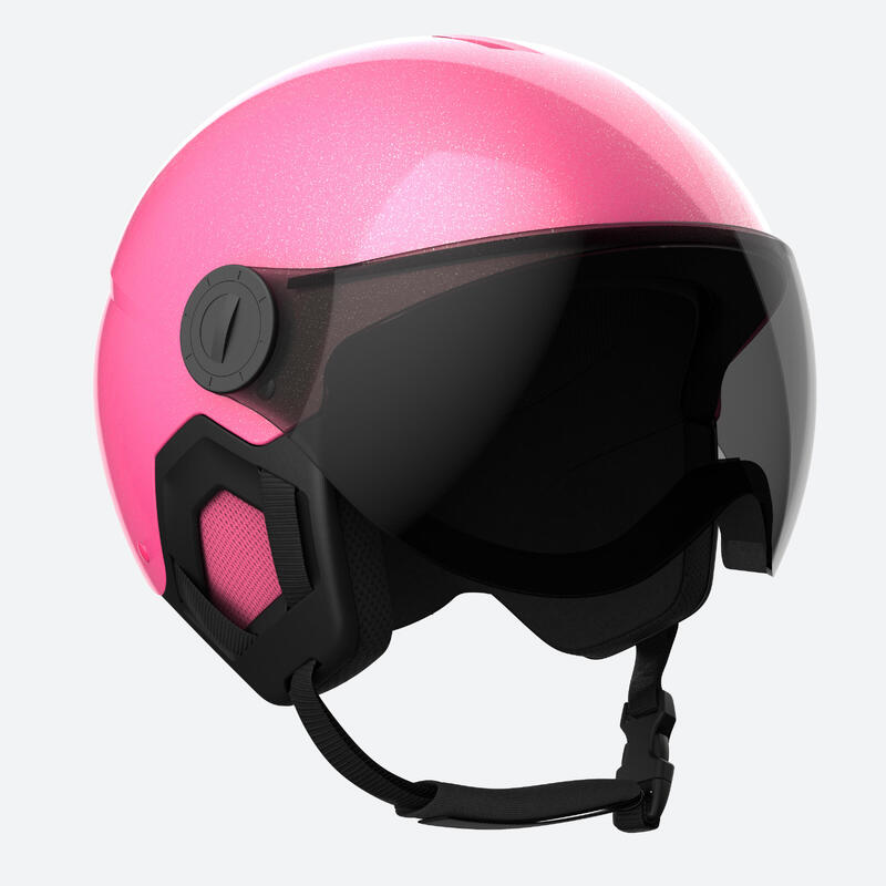 Skihelm mit Visier Kinder- H-KID 550 rosa Pailetten 