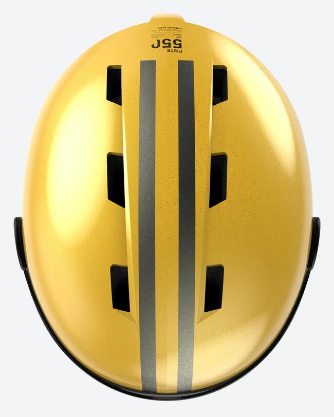 H-KID 550 CHILDREN'S SKI HELMET WITH VISOR YELLOW STRIPES