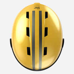 H-KID 550 CHILDREN'S SKI HELMET WITH VISOR YELLOW STRIPES