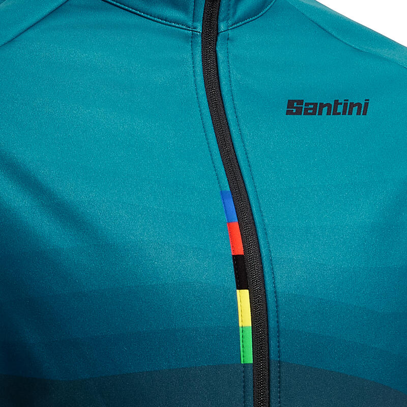 GIACCA INVERNALE CICLISMO UOMO SANTINI BLU TEAL UCI