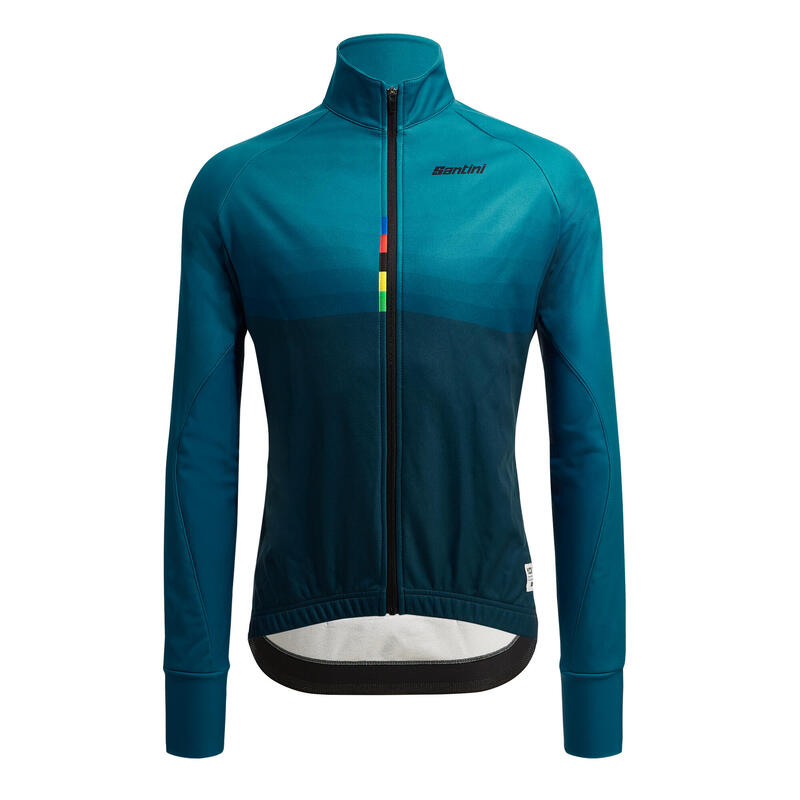 GIACCA INVERNALE CICLISMO UOMO SANTINI BLU TEAL UCI