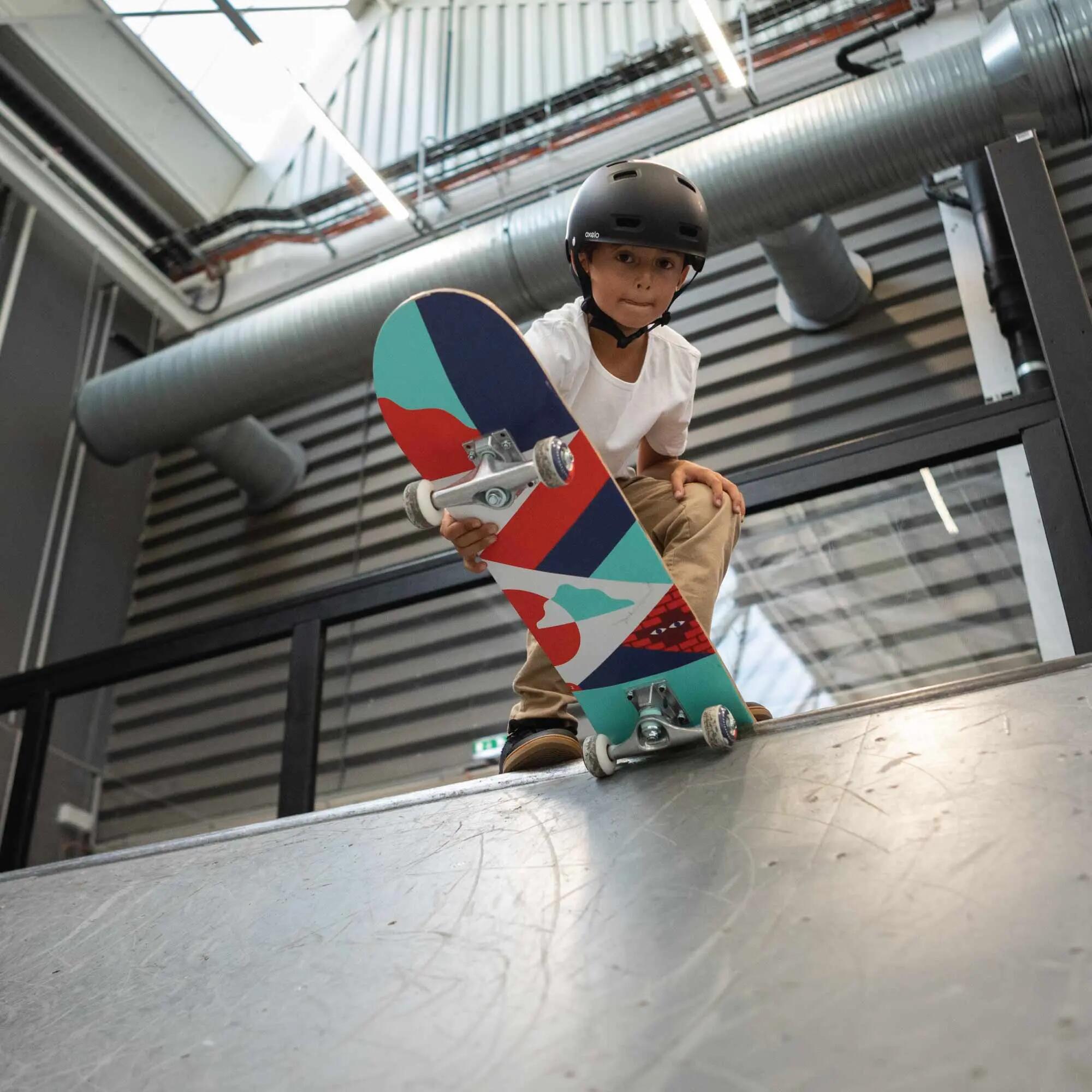 Dětský skateboard CP100 Mid Geometric velikost 7,6" 8–12 let 12/13