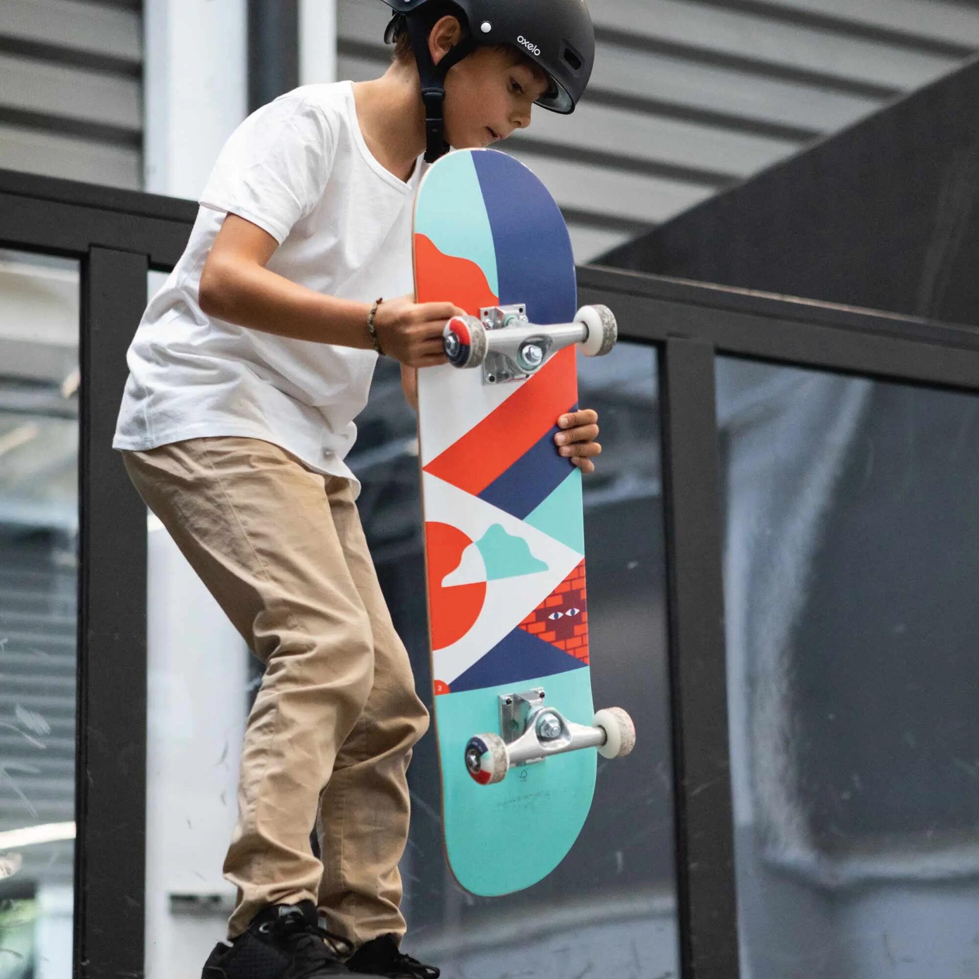 Dětský skateboard CP100 Mid Geometric velikost 7,6" 8–12 let 11/13