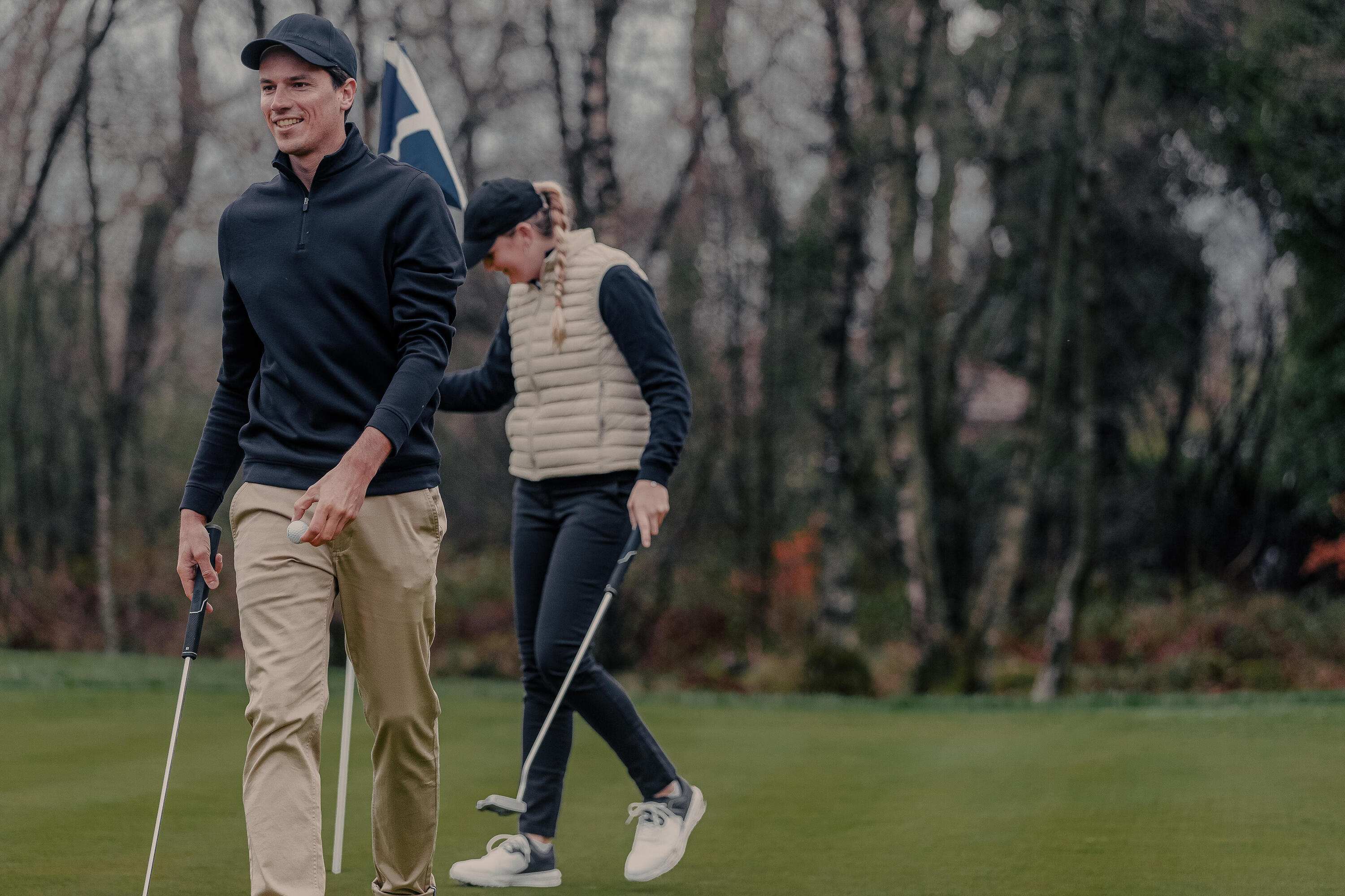 Sweatshirt com fecho de golf homem - MW500 Azul Marinho 9/9