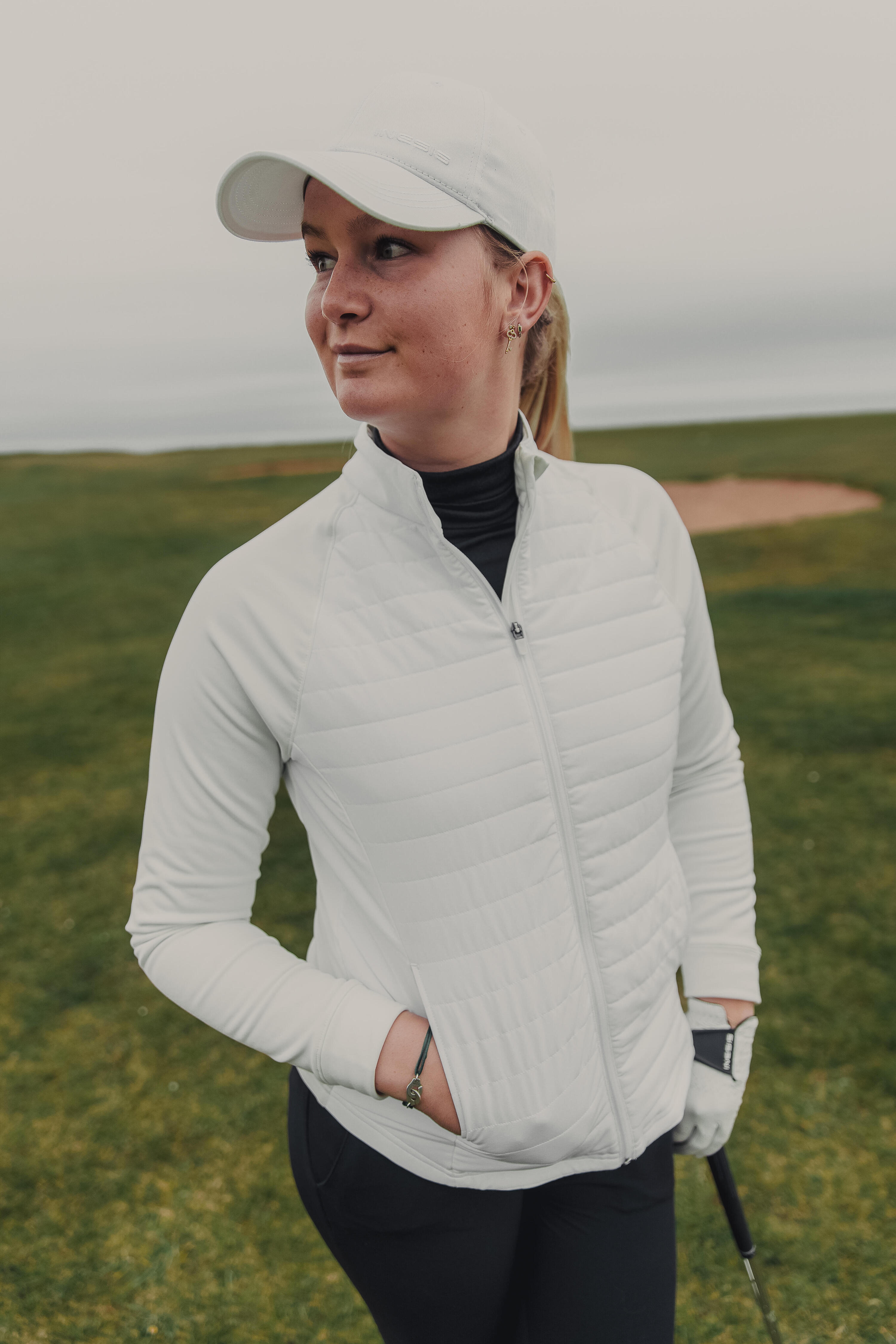Veste hiver golf Femme - CW500 blanc cassé 6/9