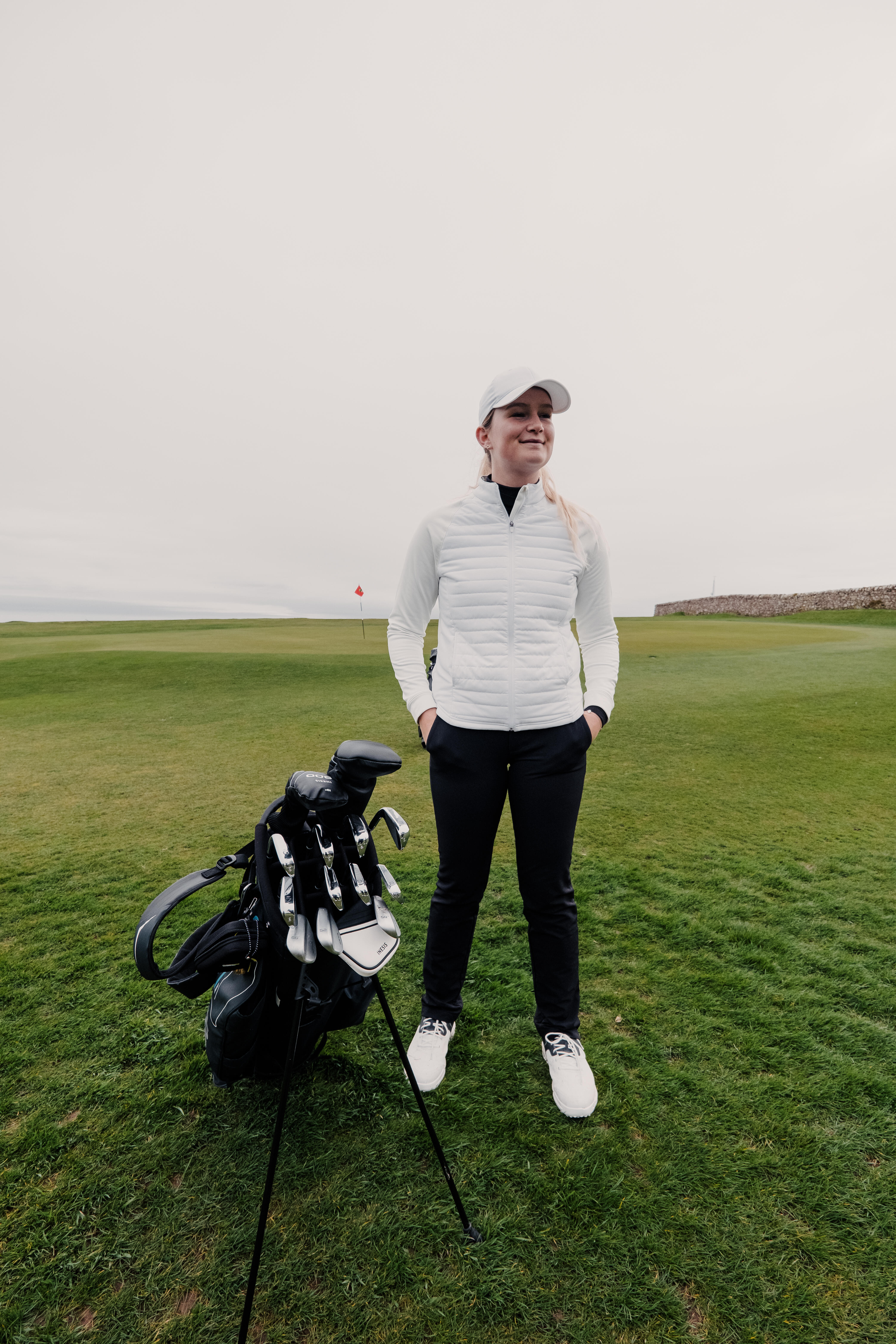 Veste de golf femme – CW 500 blanc Magnolia Inesis Décathlon