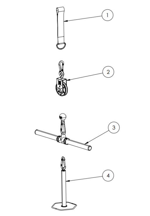 Exploded view Weight Training Pulley