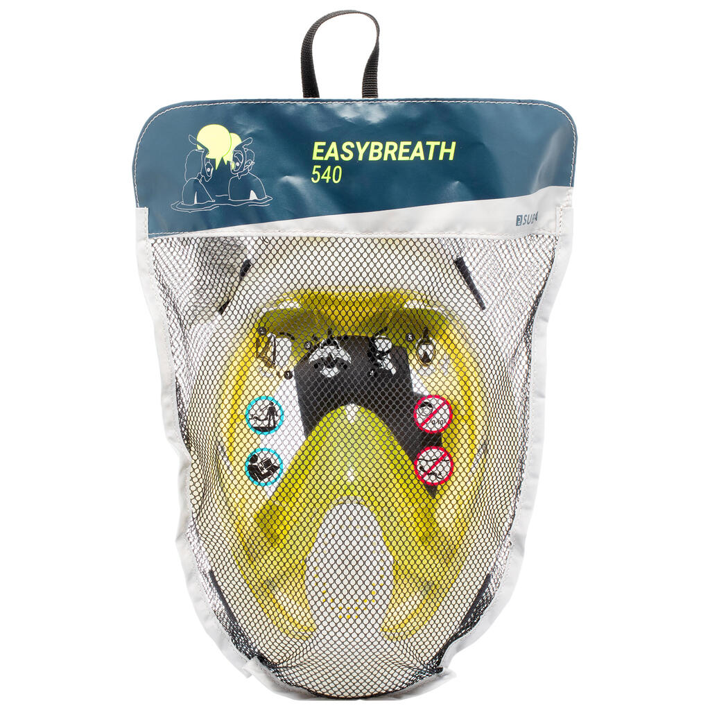 Celotvárová maska Easybreath 540 pre dospelých s akustickým ventilom kaki-ružová