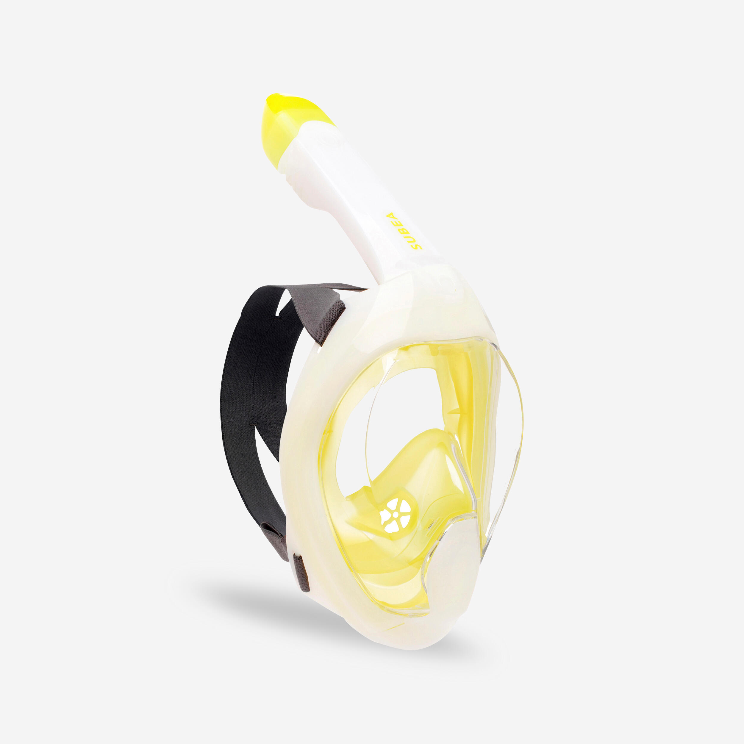 SUBEA Snorkelmasker Easybreath+ met akoestisch ventiel volwassenen 540 freetalk geel