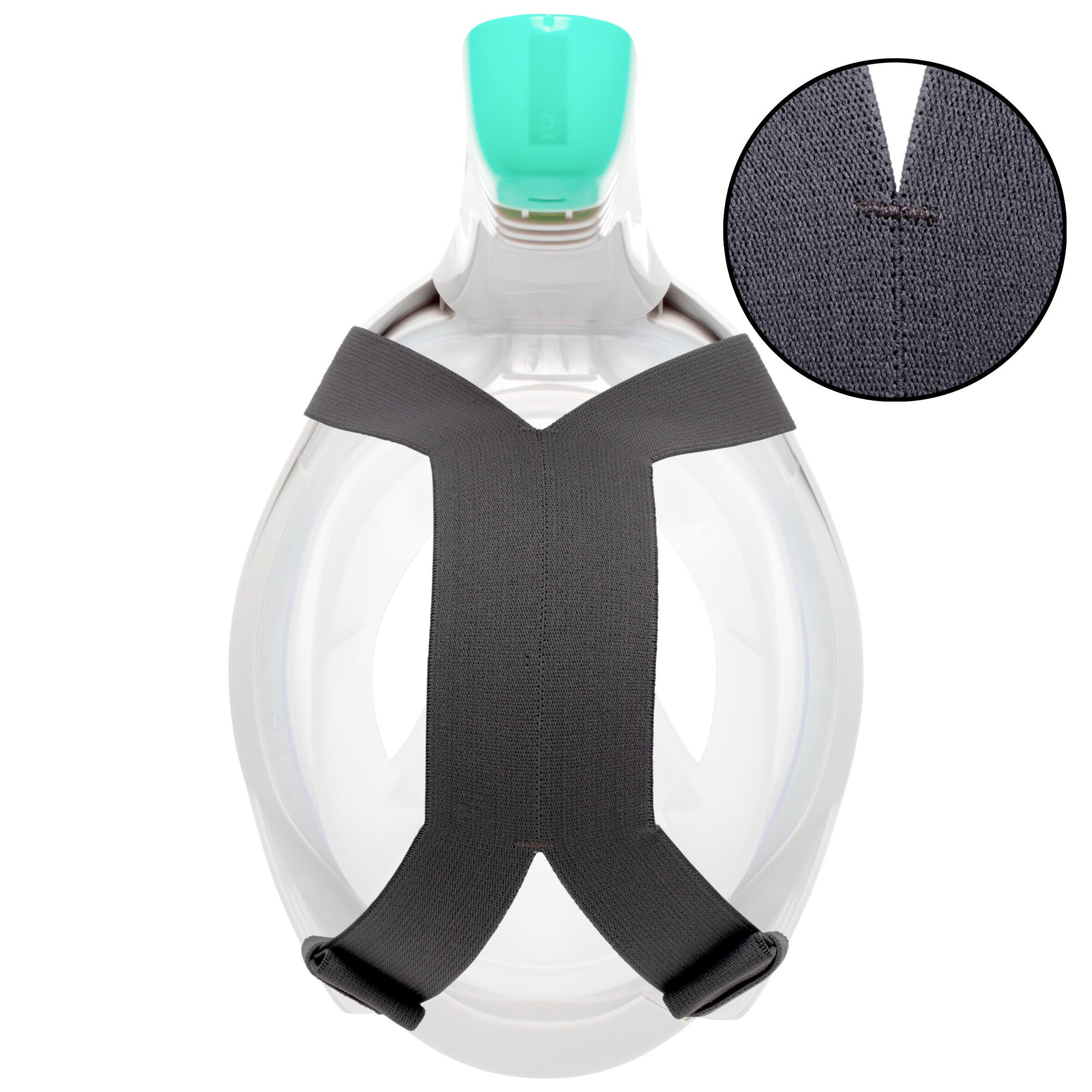 Snorkel Mask EasyBreath 500 Grey Foggy blue, Lunar grey, Subea