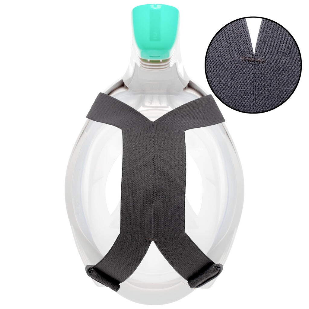 Masque easybreath snorkeling de surface adulte - gris. sans sac