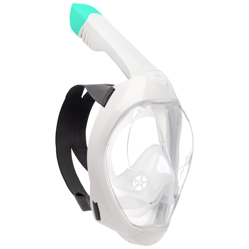 Suaugusiųjų nardymo kaukė „Easybreath 500“, pilkos spalvos, su krepšiu
