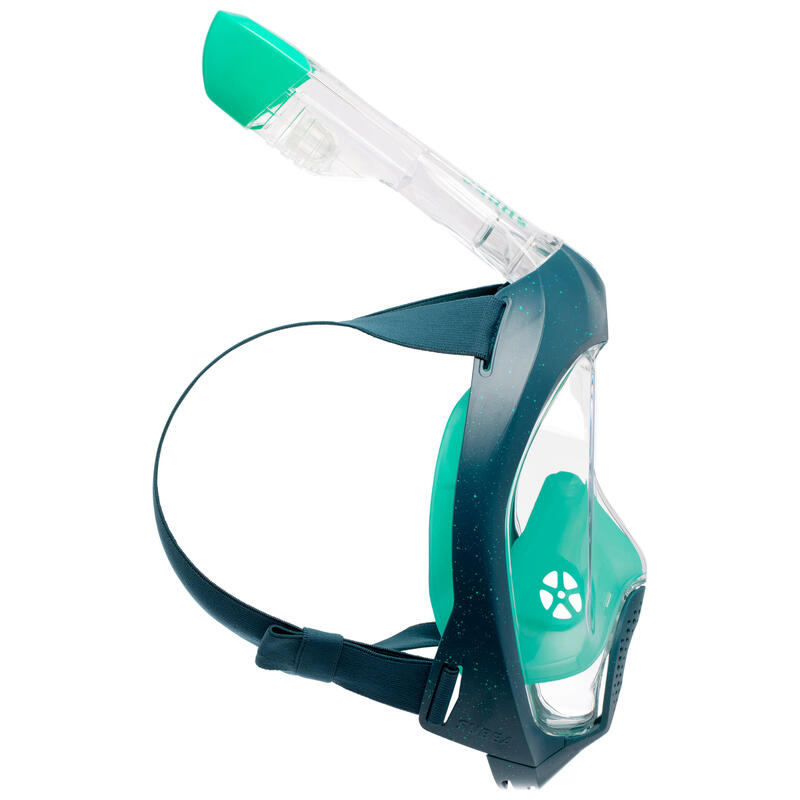 Maschera snorkeling adulto EASYBREATH 540 valvola acustica verde