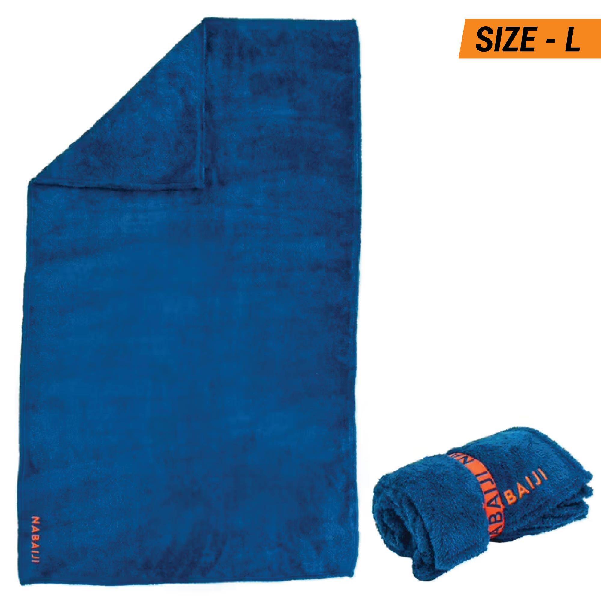 Ultra Soft Microfibre Towel Size L 80 X 130 cm Blue -  1