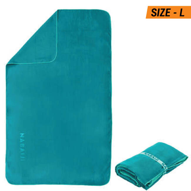 Swimming Microfiber Towel Size L 80 x 130 cm Green