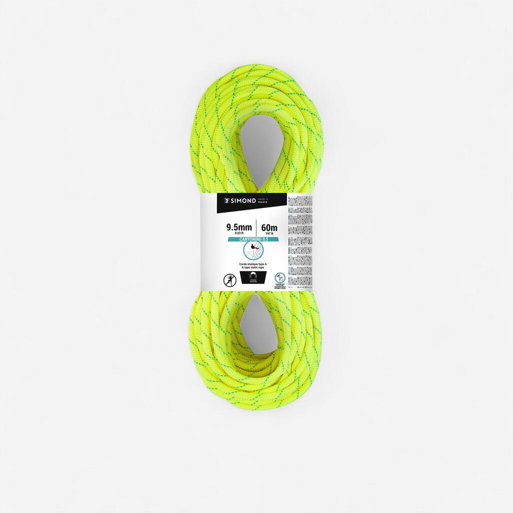 Canyoning Semi-Static Rope Type A CANYON 9.5 mm x 60 m