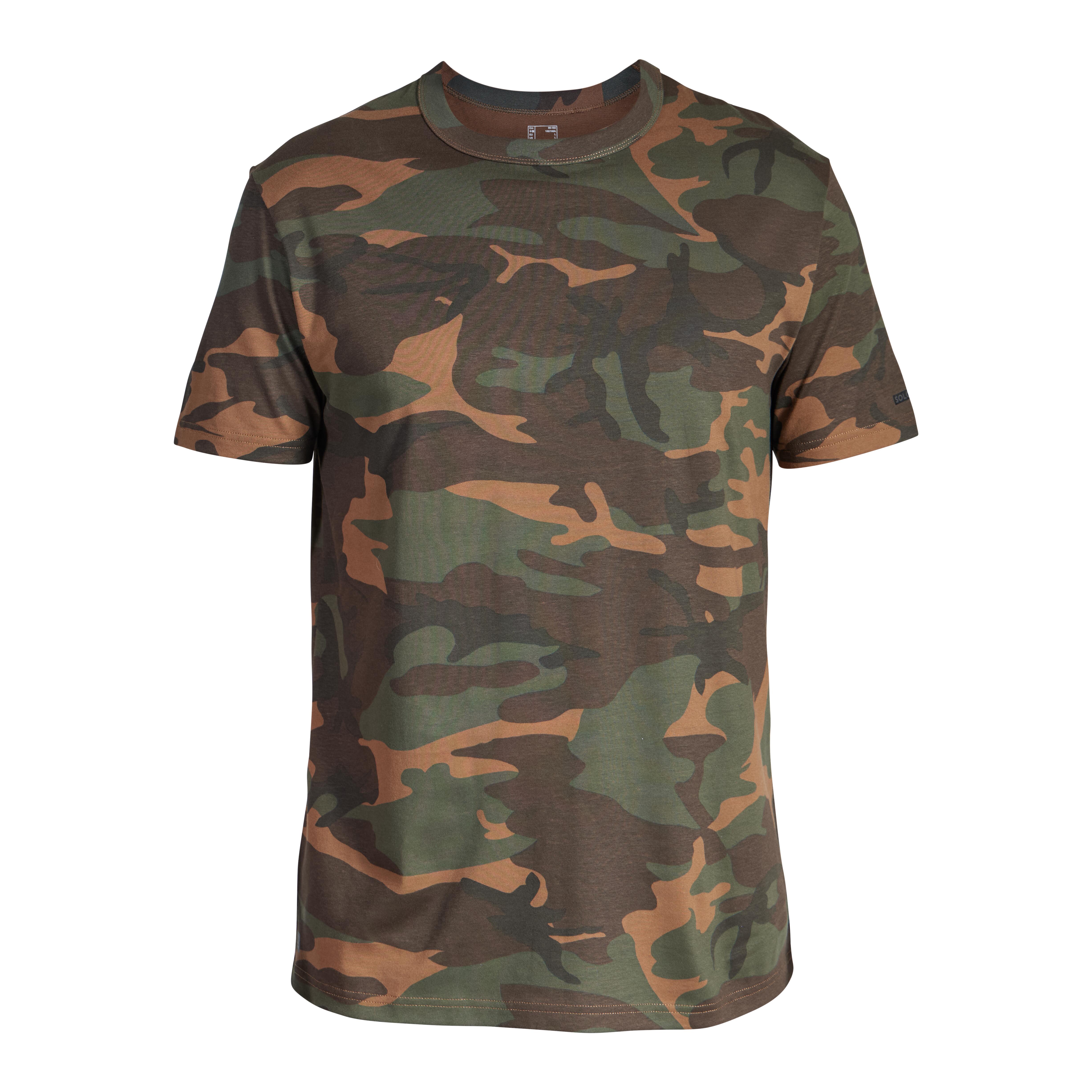 T-SHIRT DURABLE 100 CAMO WOODLAND GREEN - Decathlon