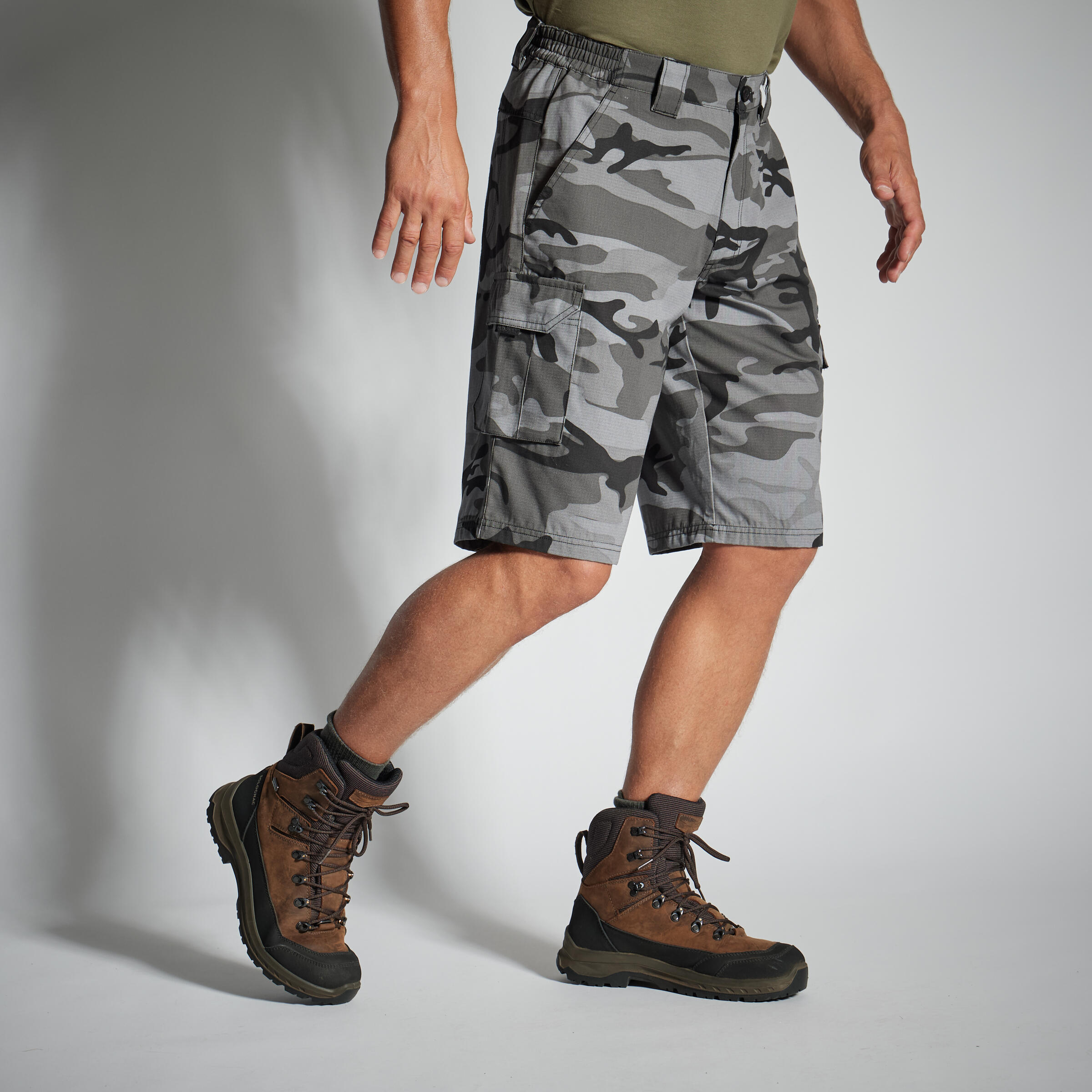 Men Cargo Bermuda Shorts Army Military Camo Print 500 - Camo Grey-image-35
