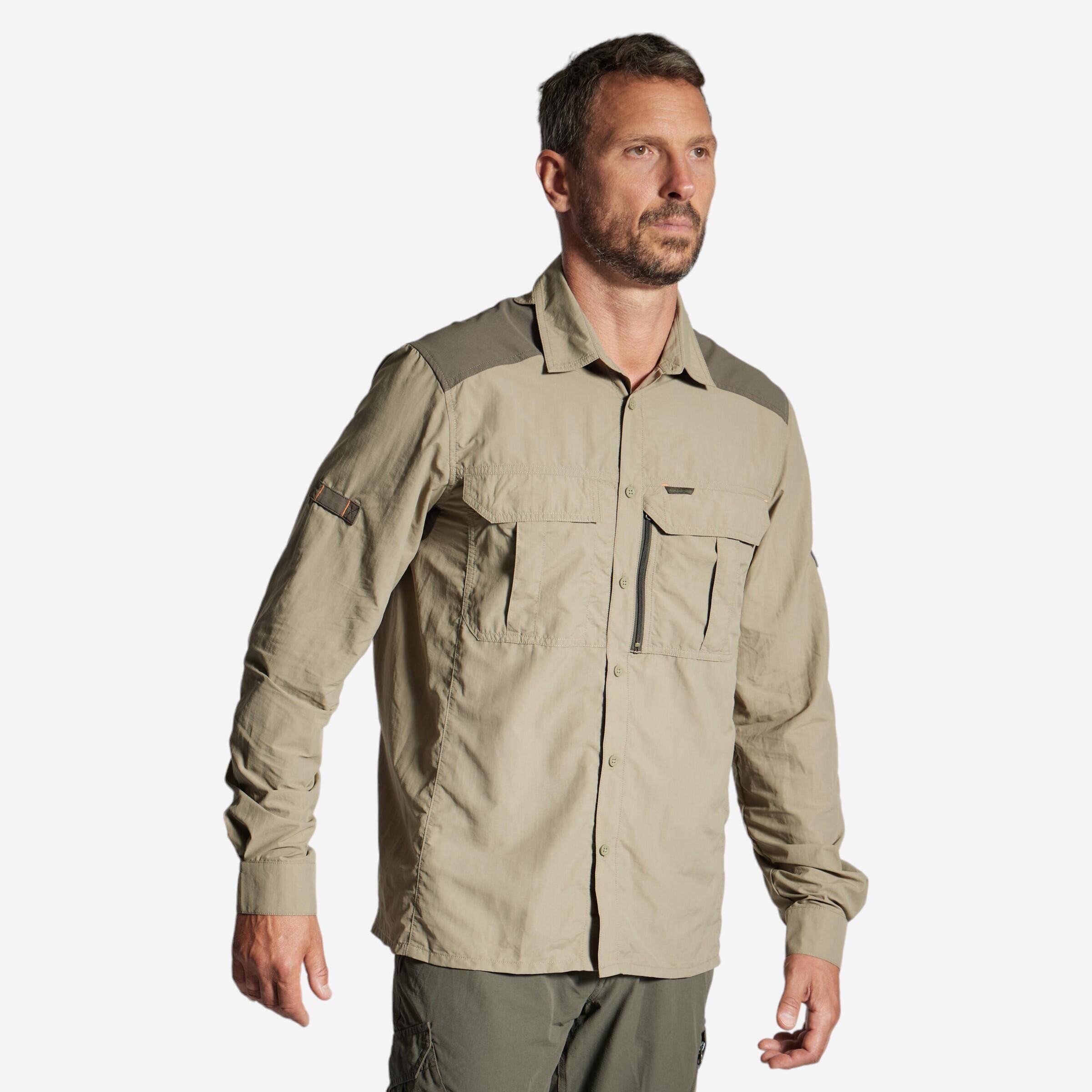 Men's Breathable Long-Sleeved Shirt SG520 - Khaki -  1