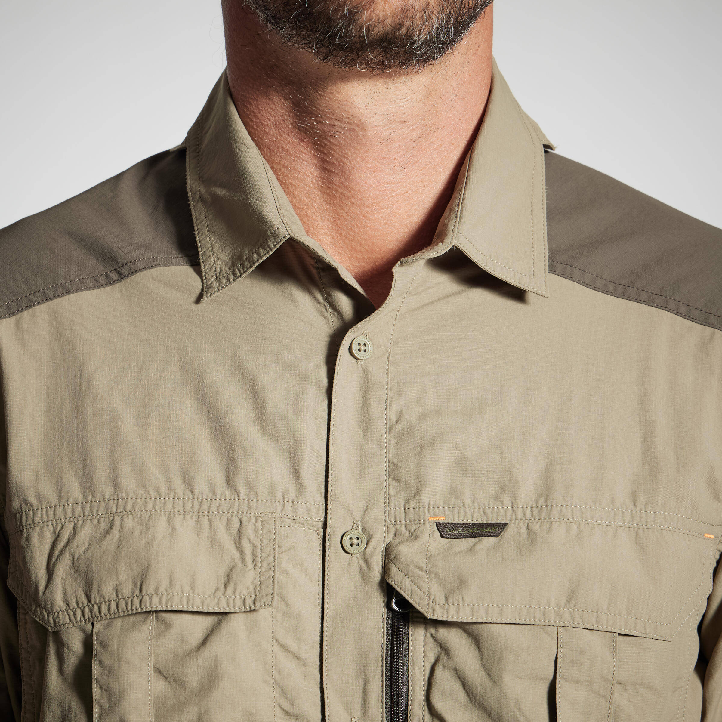 Men's Breathable Long-Sleeved Shirt SG520 - Khaki -  5