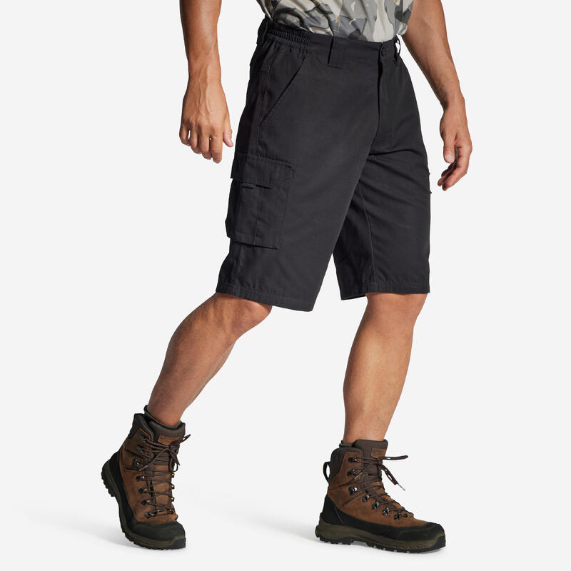 Bermudas Pantalon Corto De Caza Solognac 500 Hombre Negro Cargo