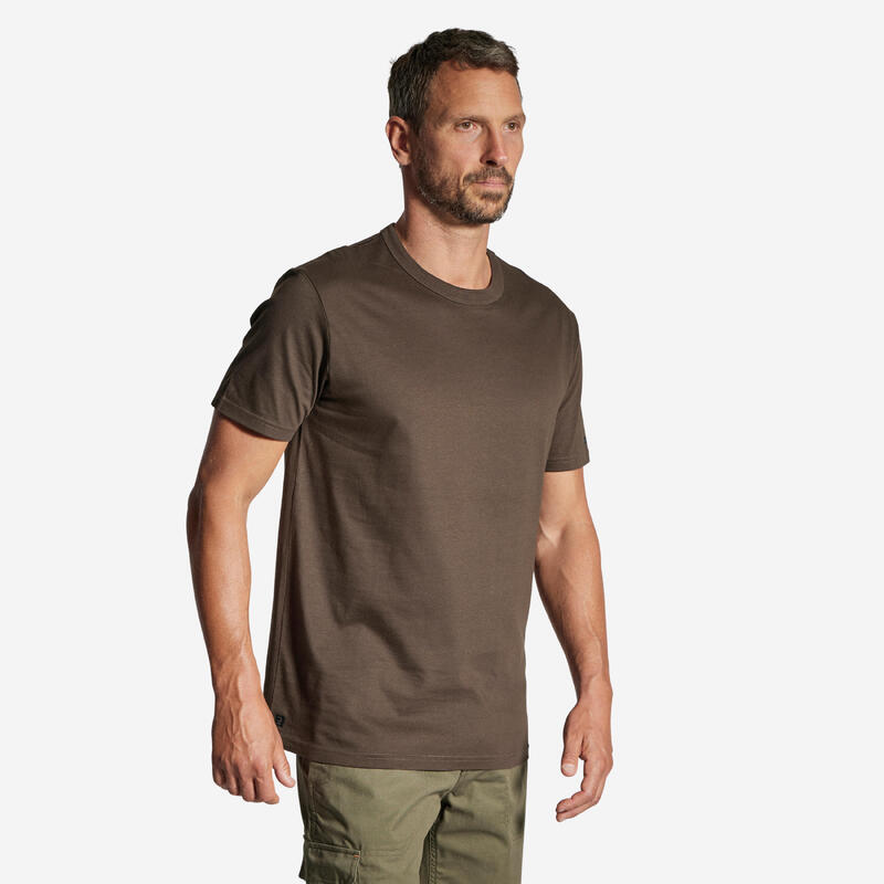 Camiseta Manga Corta Hombre Caza Solognac 100 Verde Algodon