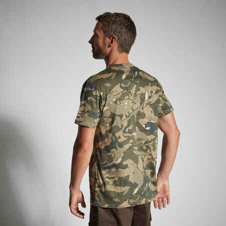 Vyriški trumparankoviai marškinėliai „100“, miško kamufliažas
