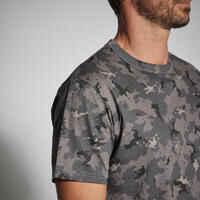 Camiseta Manga Corta Hombre Caza Solognac 100 Camuflaje Negro Island Resistente