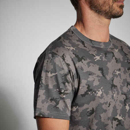 Vyriški trumparankoviai marškinėliai „100“, pilkas kamufliažas