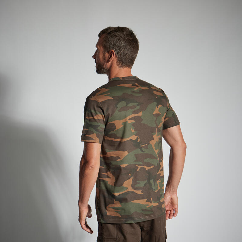 T-SHIRT RESISTANT 100 CAMO WOODLAND VERT