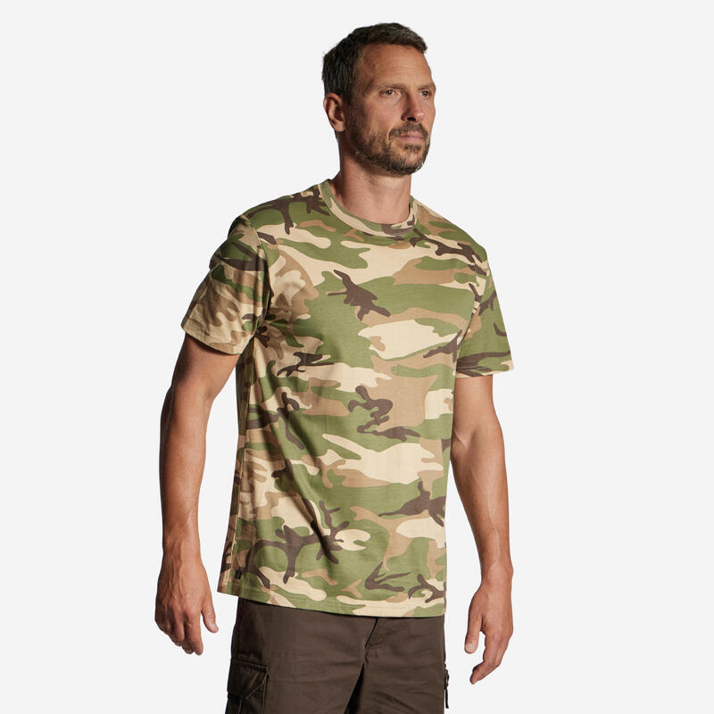 Koszulka outdoor z krótkim rękawem Solognac 100 camo wytrzymała