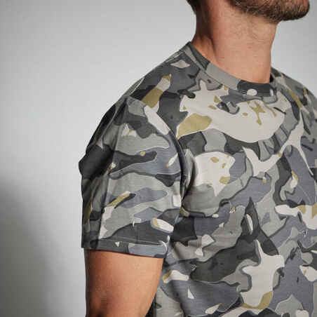 T-SHIRT DURABLE 100 CAMO WOODLAND GREY