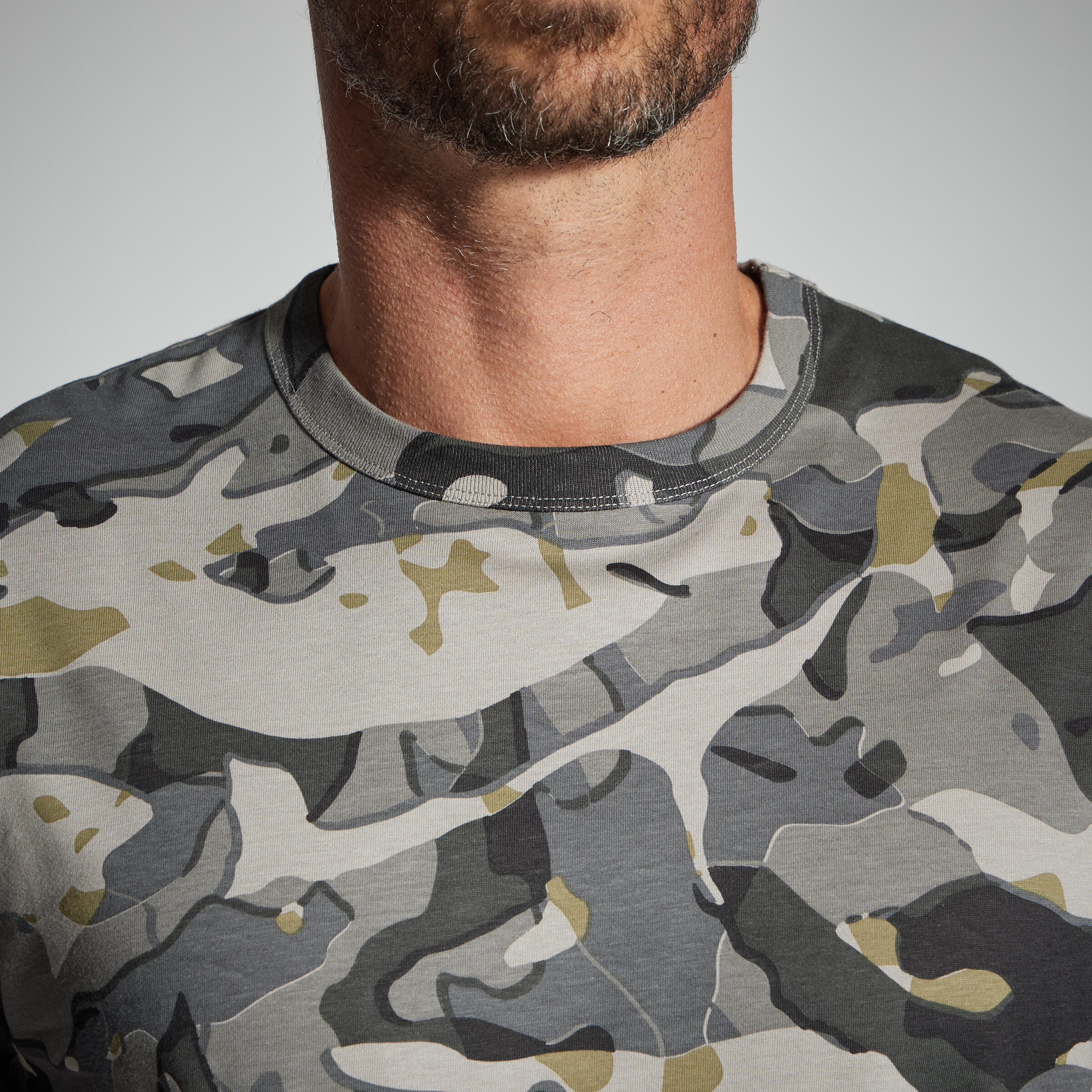 T-SHIRT RESISTENTE 100 CAMO WOODLAND GREY