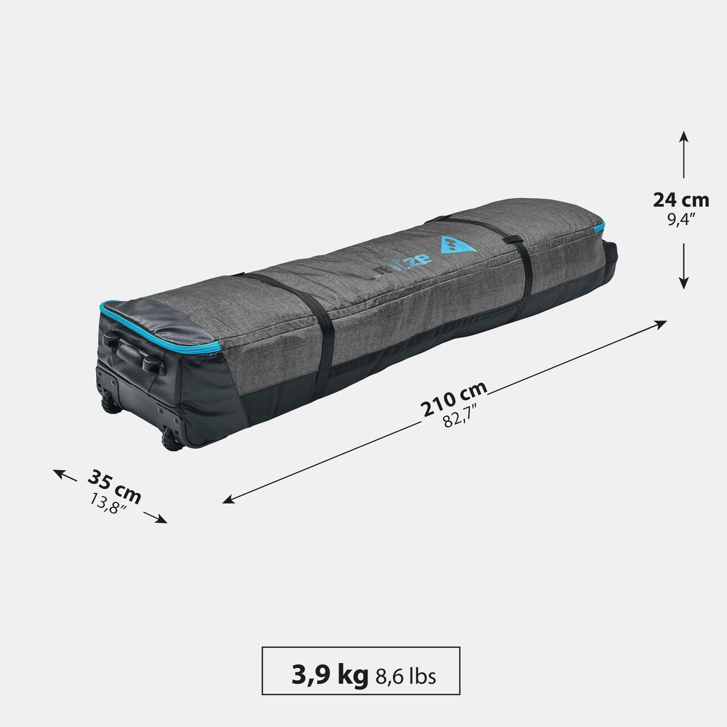 Housse pour 4 paires de skis ou 3 planches à neige – 900 gris - Gris foncé  - Wedze - Décathlon