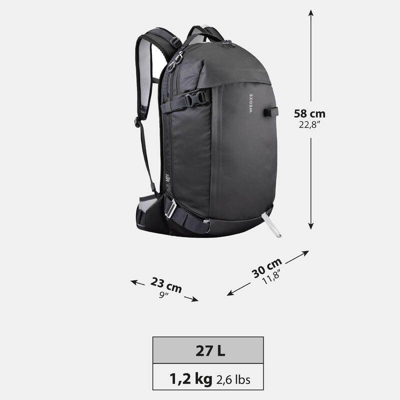 Mochila de esquí y snowboard con defensa lumbar Wedze Defense 27L