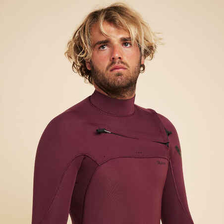 Men's surfing 4/3 mm neoprene wetsuit - 900 burgundy