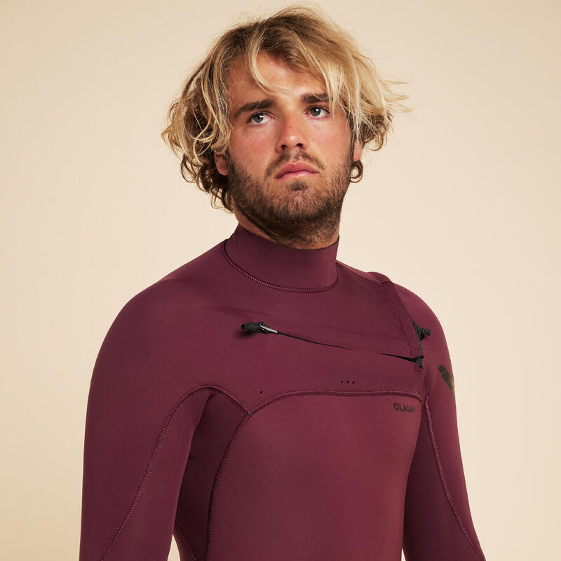 Fato de surf neoprene 4/3 mm Homem - 900 bordeaux