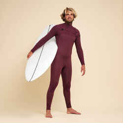 Men's surfing 4/3 mm neoprene wetsuit - 900 burgundy