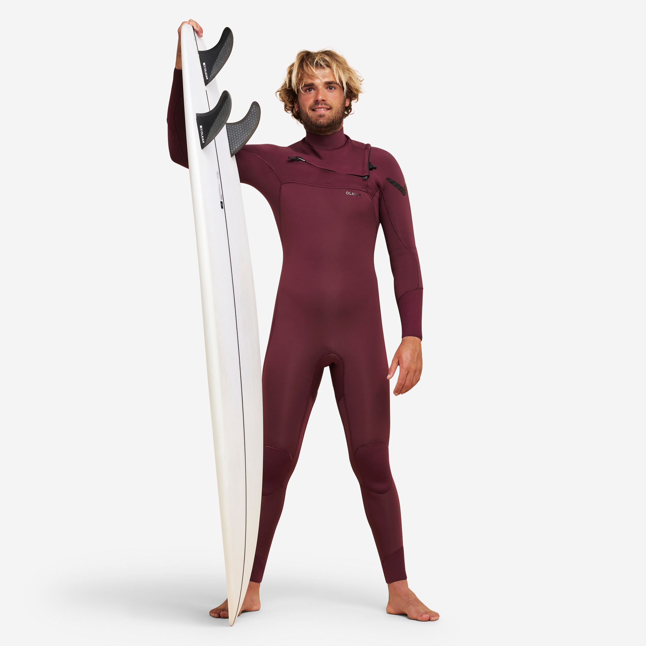 Combinaison surf néoprène 4/3 mm Homme - 900 bordeaux