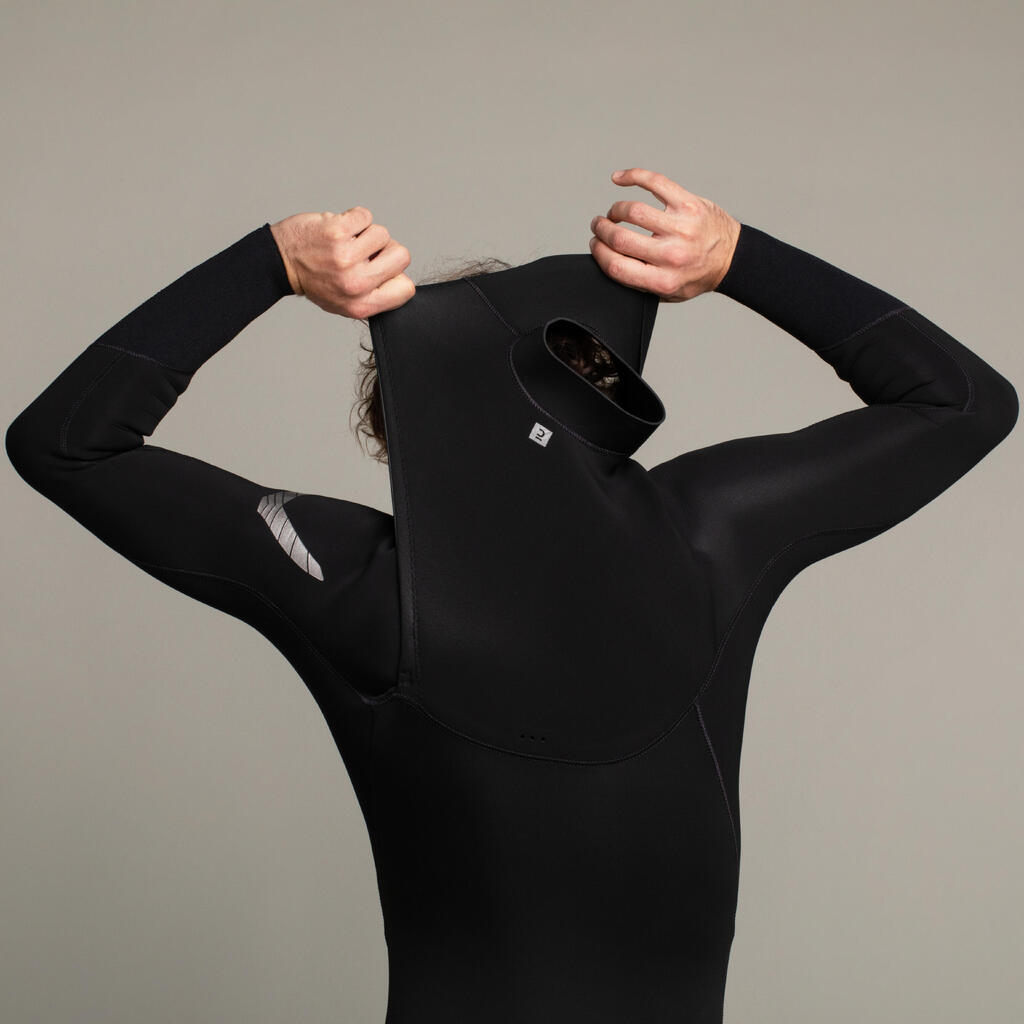 Men's surfing wetsuit 4/3 mm neoprene - 900 team rider black