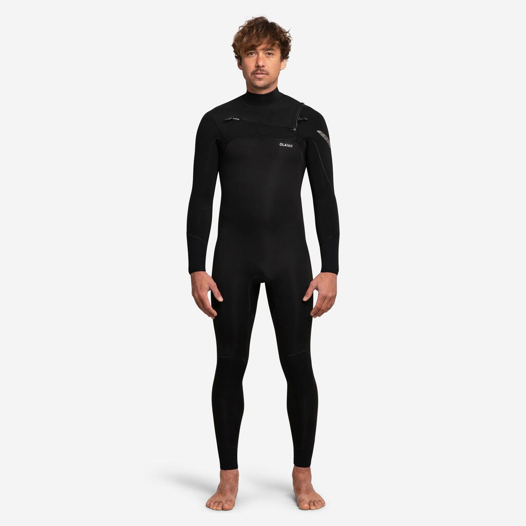 Men’s surfing 4/3 mm neoprene wetsuit - 900 black