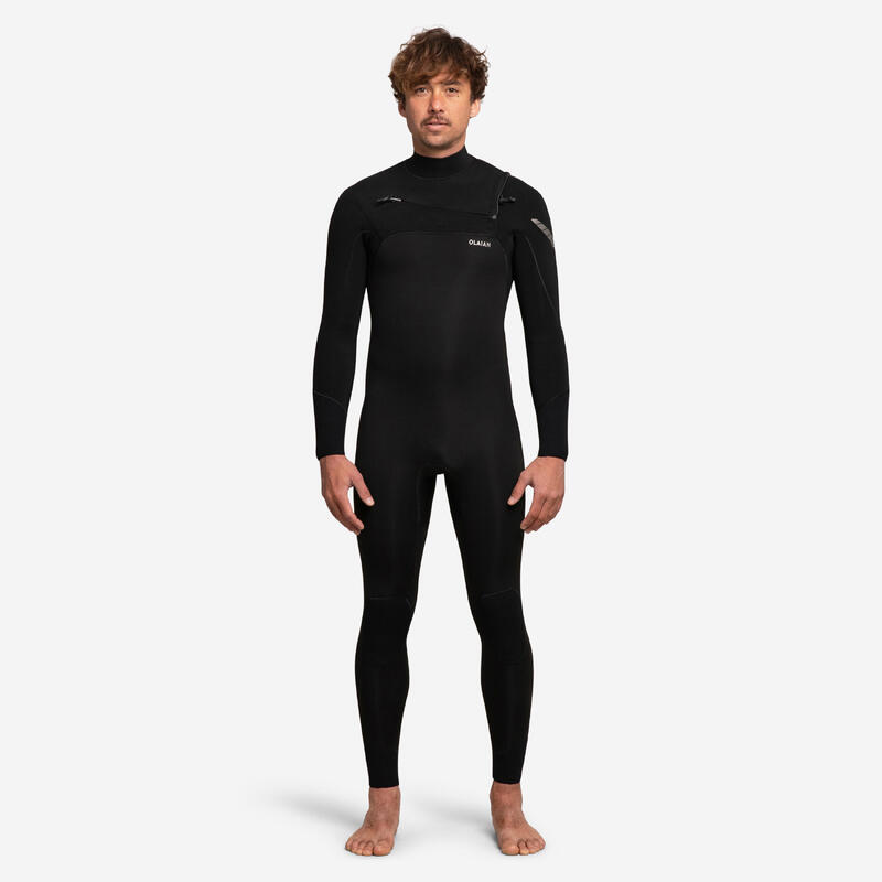 Herenwetsuit voor surfen 900 neopreen 4/3 mm zwart