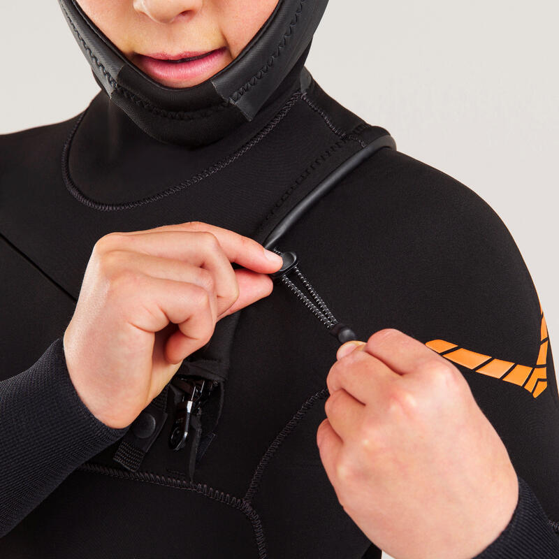 Neopreno surf Niños agua fría 5/4mm con capucha 900 negro