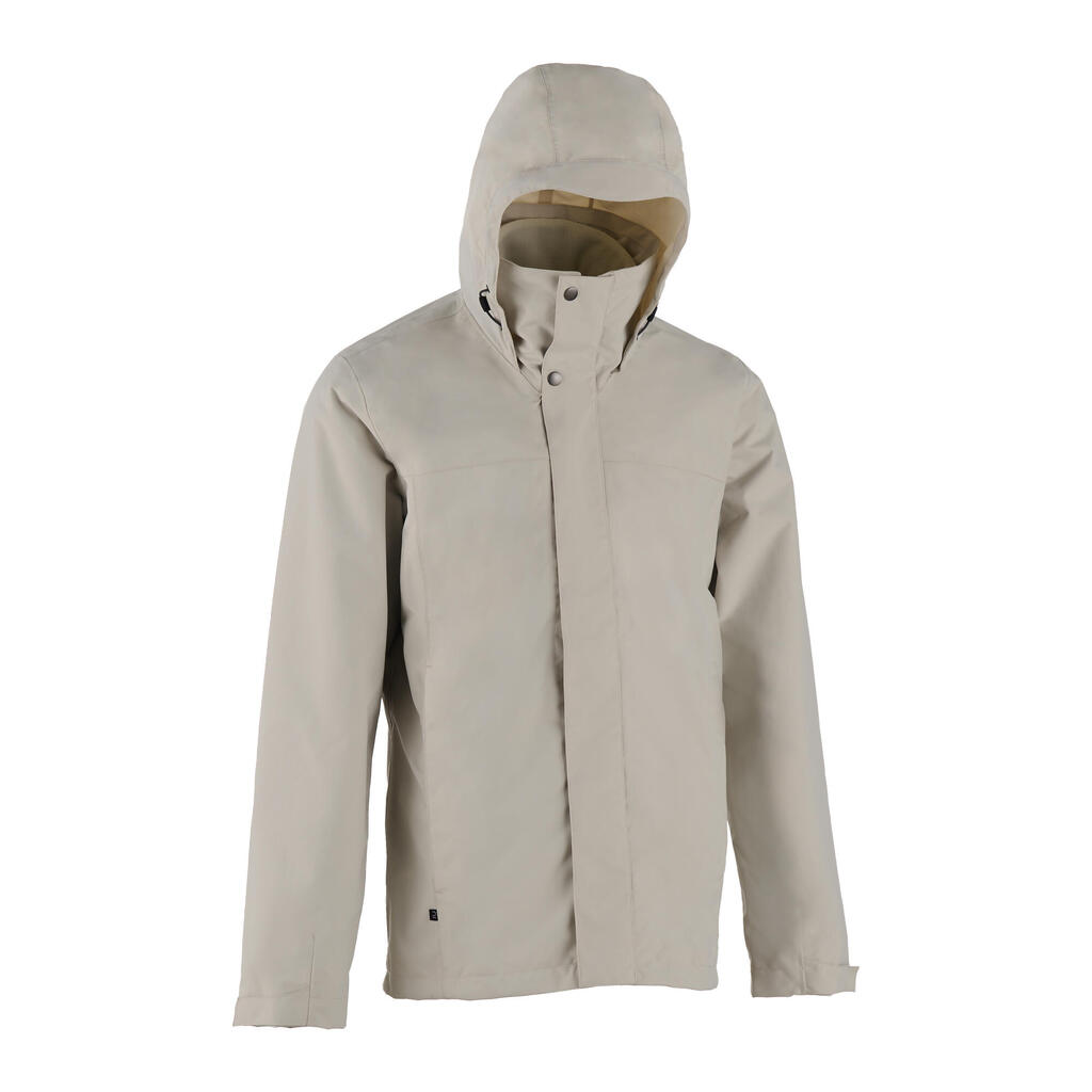 Veste 3en1 de randonnée 0°C imperméable homme, NH100 beige