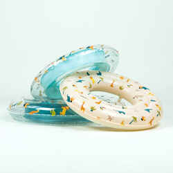 Kids' Inflatable Swim Ring 3-6 Years 51 cm Beige SAVANNAH print