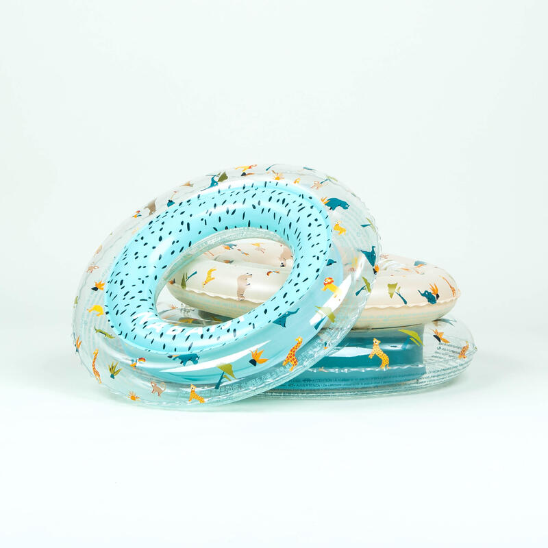Çocuk Şişme Yüzme Simidi - 51cm - 3/6 Yaş - Bej/Savan Baskılı
